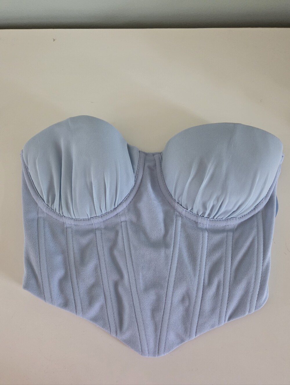 Windsor Light Blue Corset-Style Lace-Up Top